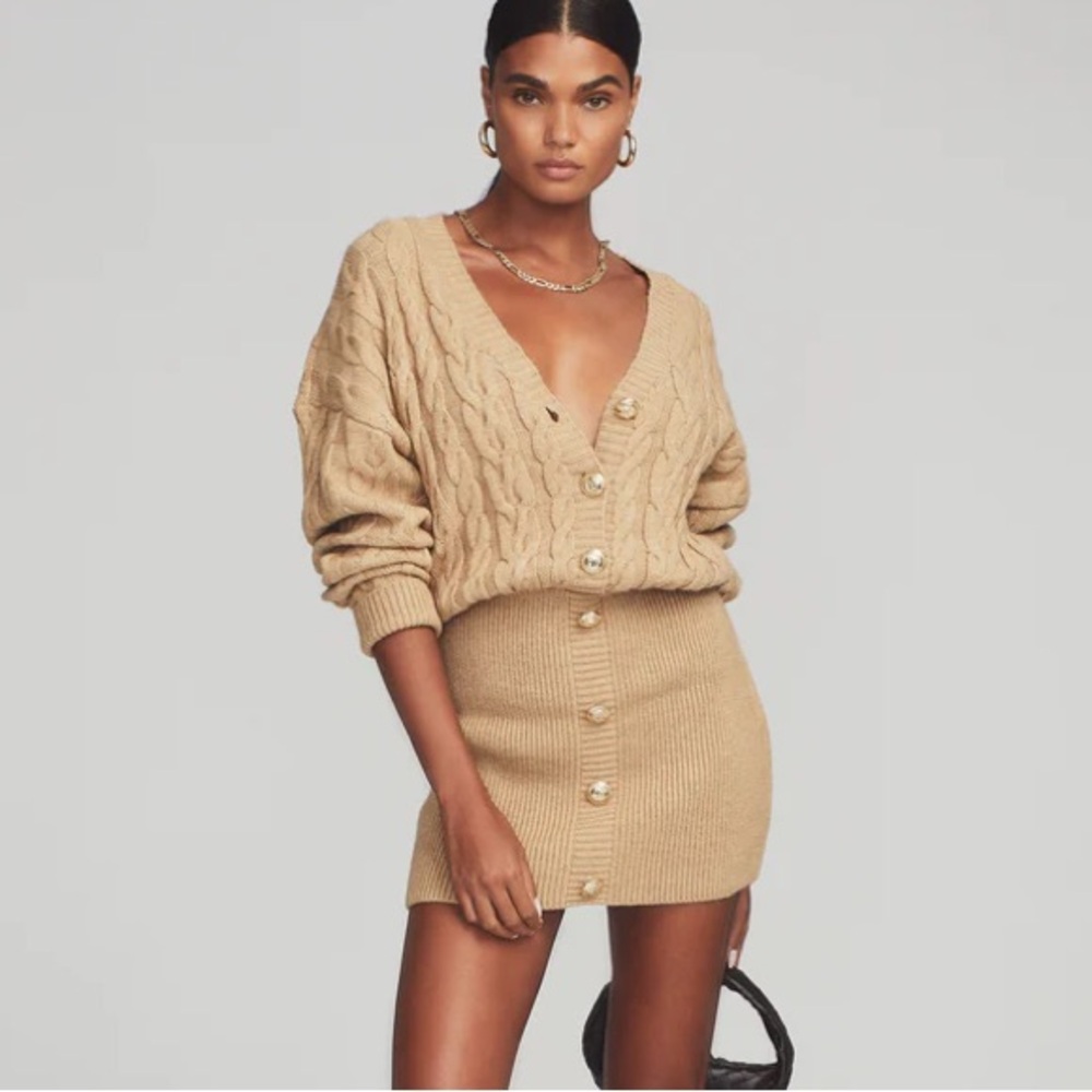 Retrofete Tala Sweater Dress Beige Sweater Autumn Winter Cozy Cute XS Mini Tan